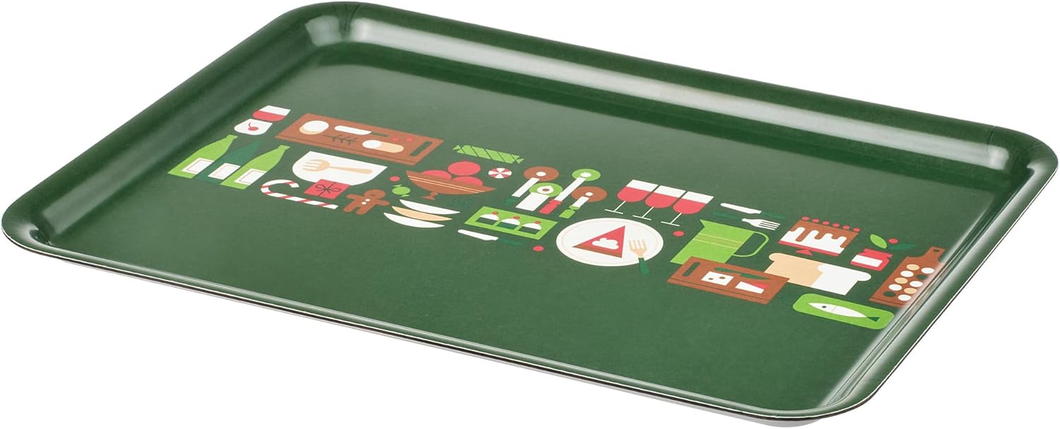 VINTERFINT Tray, green, 37x28 cm