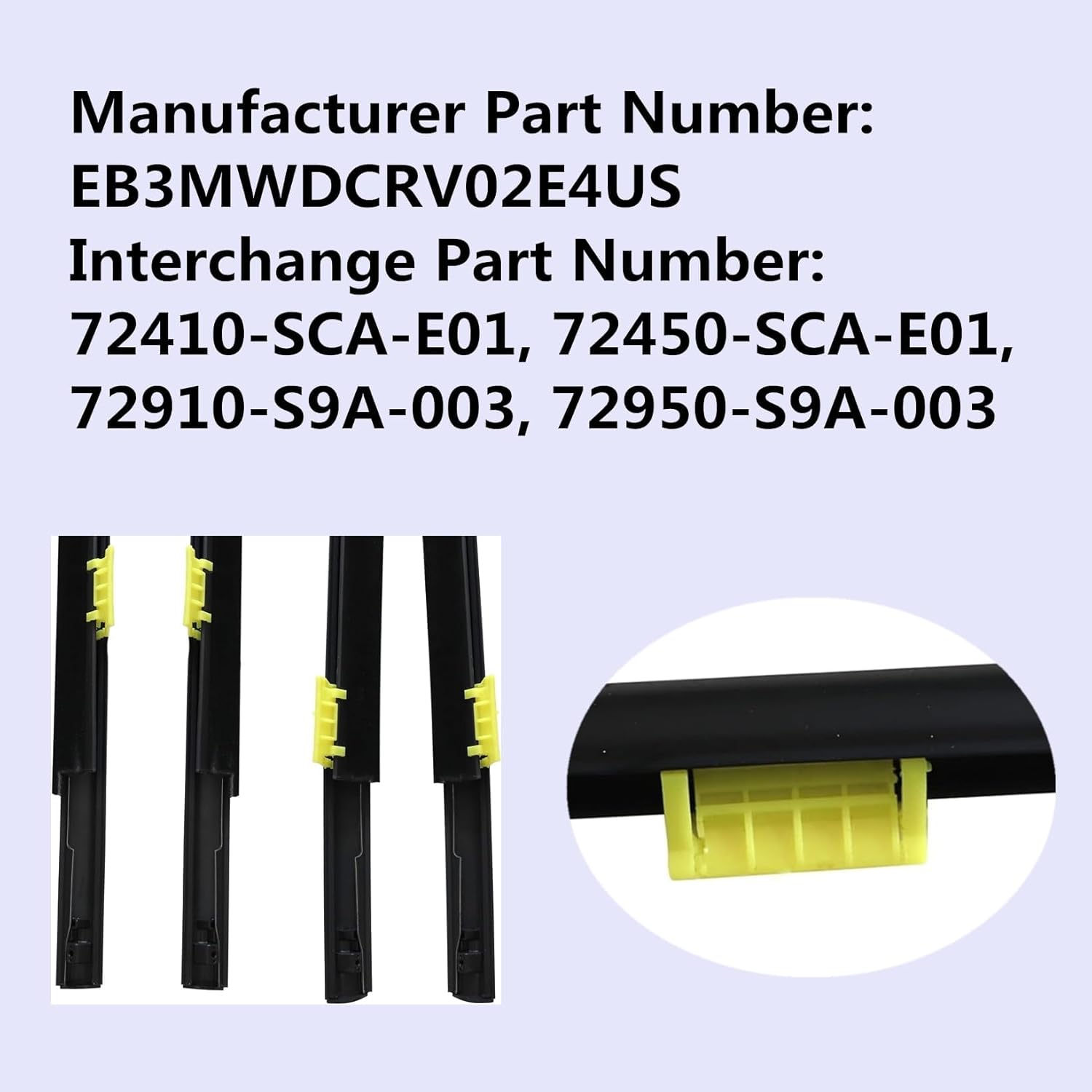 NLQR 4Pcs Outer Door Window Weather Strip, Compatible with Honda CRV CR-V 2002-2006, Replace 72450-SCA-E01 72410-SCA-E01 72950-S9A-003 72910-S9A-003 Sweep Molded Trim Seal Weatherstrip Kit