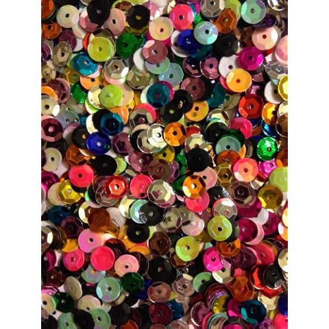 1400 Pailletten - Ø 6mm - Riesige Auswahl an Farben (Bunt) Cover
