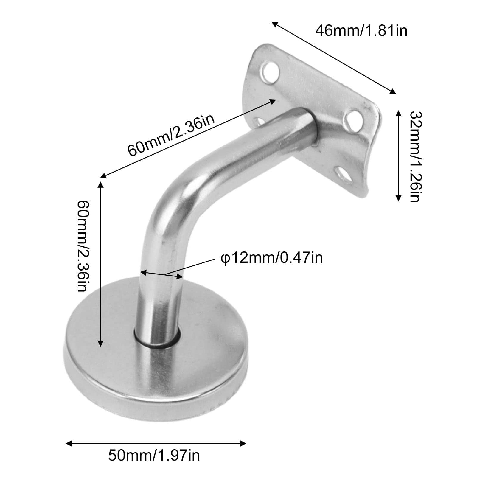 6 Piezas Soportes De Barandilla De Mano Para Escaleras, Soportes Barandilla Acero Inoxidable Montados En La Pared Soporte Barandilla Escalera Soporte Barandilla Doméstica Para Escalera, Escalera