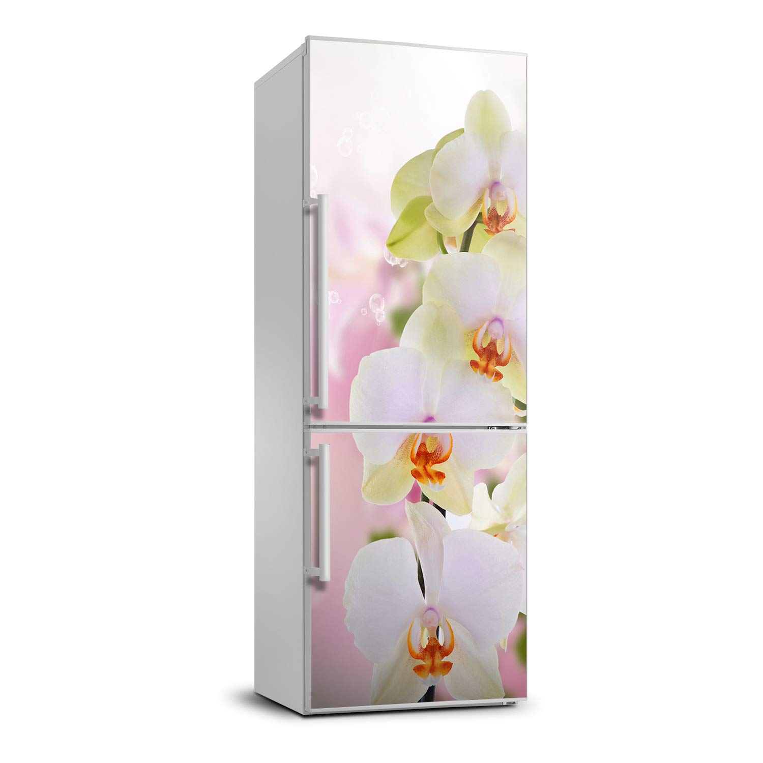 Autocollant frigo orchidée blanche Tulup décor haute définition 70x190cm