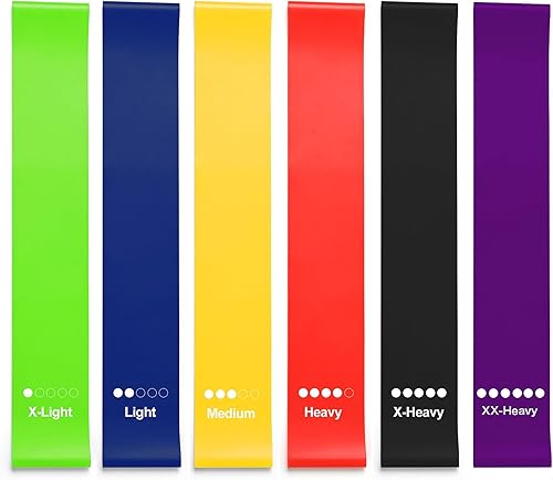 Bandas de resistencia de látex para entrenamiento, juego de bandas de ejercicio de 6 niveles para gimnasio en casa, pilates, entrenamiento muscular