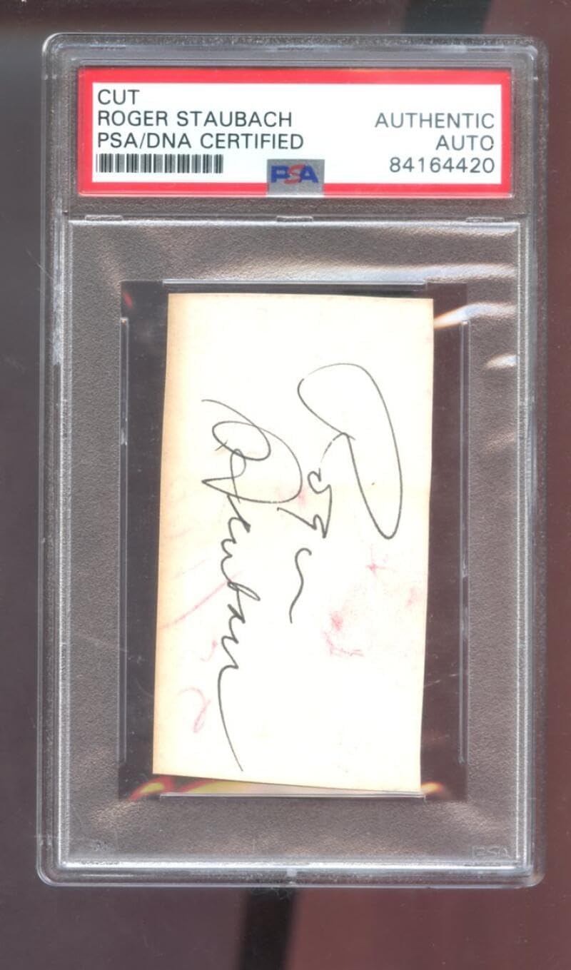 Roger Staubach Signed Autographed Autograph Auto PSA PSA/DNA COA Football Cut Card NFL