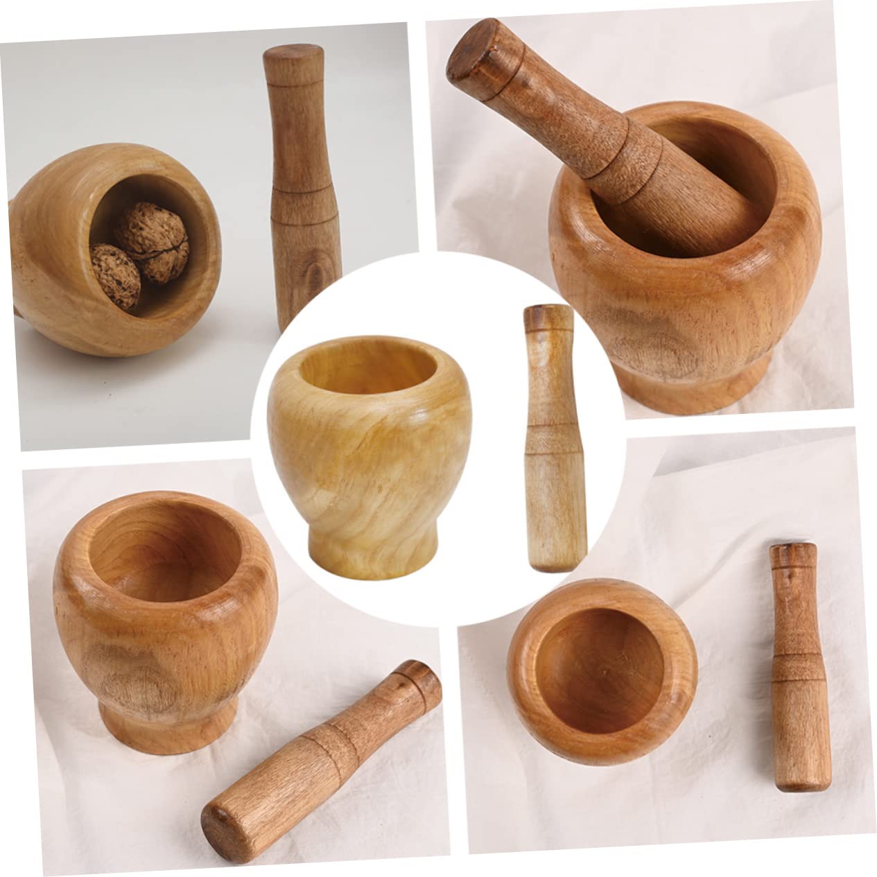 1set Solid Garlic Mortar for Spices Grinding - Pestle Kitchen Tool for Home Cooks and Design