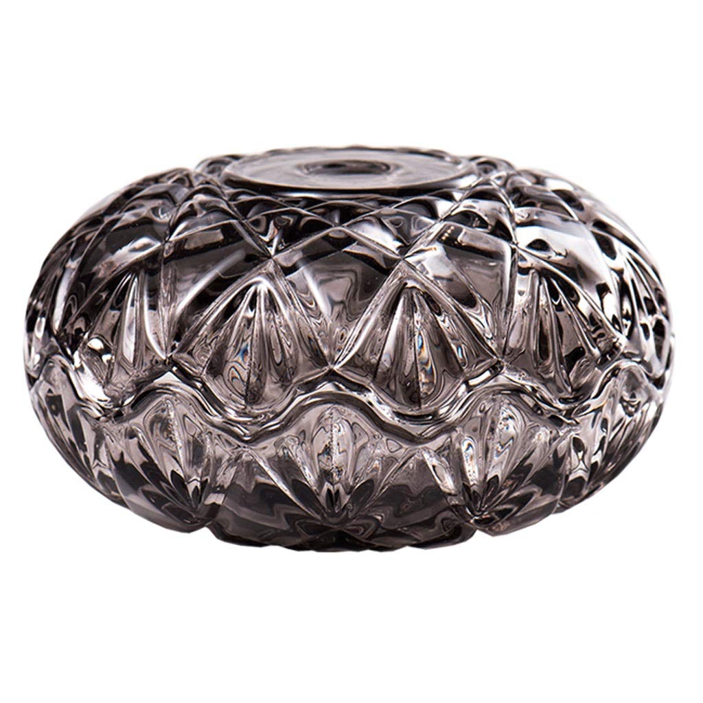 NZPOST Joyero de Cristal Retro, Organizador de Joyas con Forma de corazón y Redonda, Bandeja para Joyas Gris y ámbar C