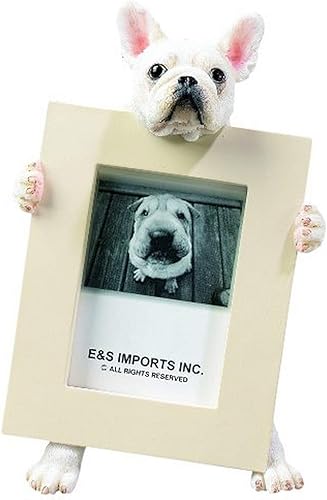 Bulldog francés Marco para fotos favoritas 2,5by 3.5inch, pintado a mano realista Buscando French Bulldog mide 6inches celebración Bella Marco de