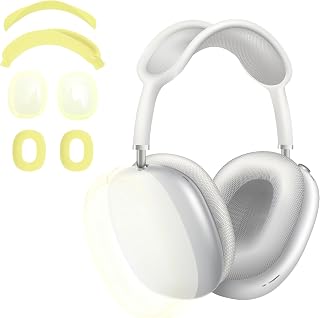 CAPASTEC 1 Set Fundas Protectoras de Almohadillas de Silicona con Funda Protectoras de TPU para AirPod MAX Accesorios para AirPod MAX Amarillo