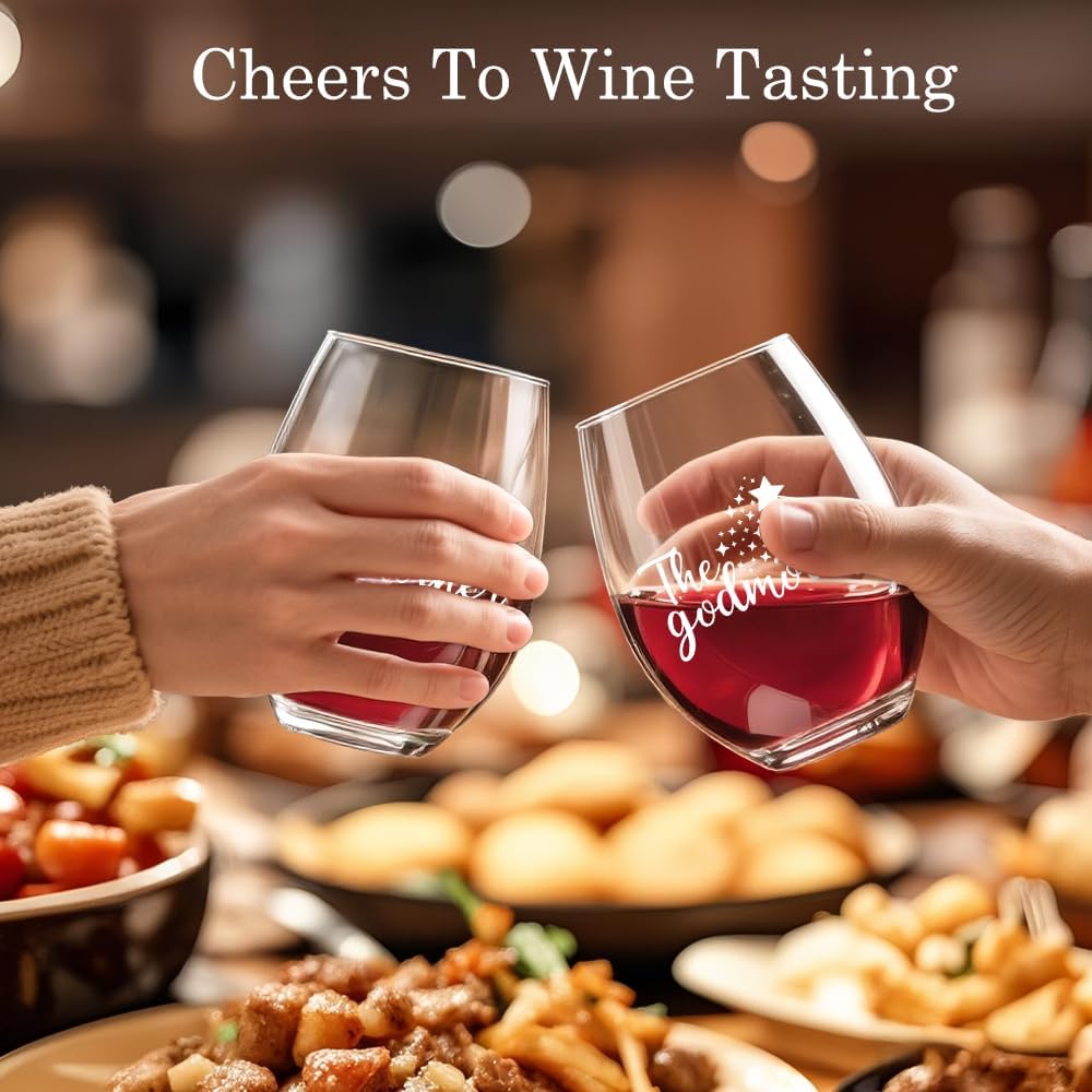 The Godmother Wine Glass, Birthday Christmas Thanksgiving Christmas Baptism Gifts for Mom Sister Grandma BFF Aunt Godmother Women, Appreciation Thank You Gifts for Mom Grandma Aunt Lady - Image 5