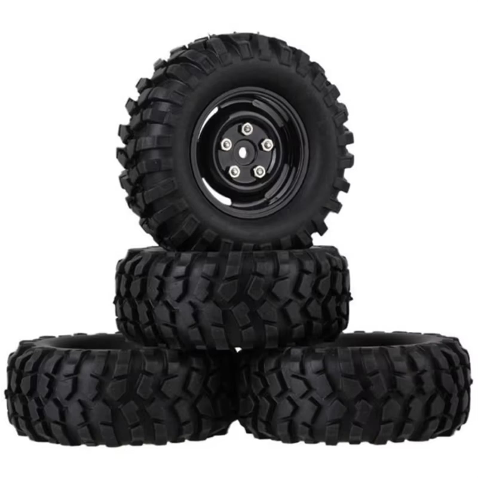 Per Hsp Per Redcat Per Traxxas Per Axial Per Scx10 90046 4wd 4 Pezzi 96mm 1.9 Pollici Cerchione In Gomma Pneumatico Beadlock Per 1/10 Rc Crawler Car Ruote