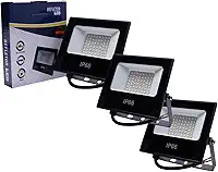 Kit 3 Refletor Led SMD IP66 100W Luminaria Holofote 6000k Prova D' Agua Branco Frio Bivolt 110/220V