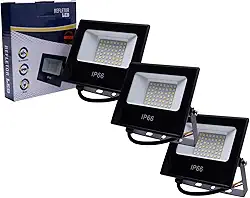 Kit 3 Refletor Led SMD IP66 100W Luminaria Holofote 6000k Prova D' Agua Branco Frio Bivolt 110/220V