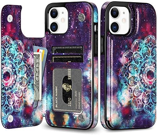 Coolden Compatible with iPhone 12 Case iPhone 12 Pro Case Wallet Case Shockproof with Card Holder Flip Folio PU Leather Magnetic Closure Protective Case Cover Compatible with iPhone 12/12 Pro (Black)