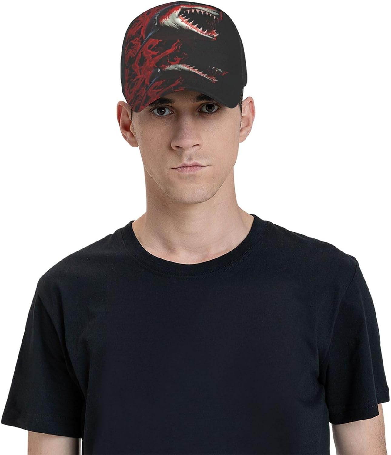 red-Black Shark Baseball Caps for Women Men Golf Dad Hat Adjustable Sun Hat Fashion Sports Caps