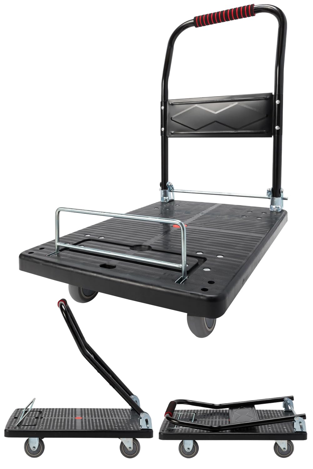 Amazon.co.jp: 台車 ガード付き ストッパー有り 70×47cm 耐荷重300KG 