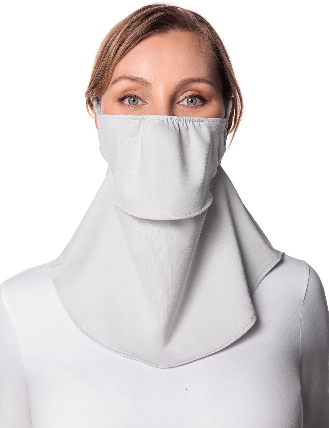 Coolibar UV Face Mask with Neck Coverage - UPF 50+ Sun Protection - Vermilion in Sleek Grey