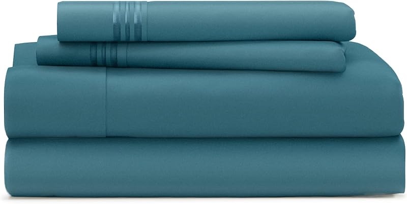 Everyday 1500 Series Bed Sheet Set | Ultra Soft & Cool Hotel Bedding - Deep Pocket - Wrinkle, Stain and Fade Resistant - 4 Piece Set (Queen, Deep Teal)