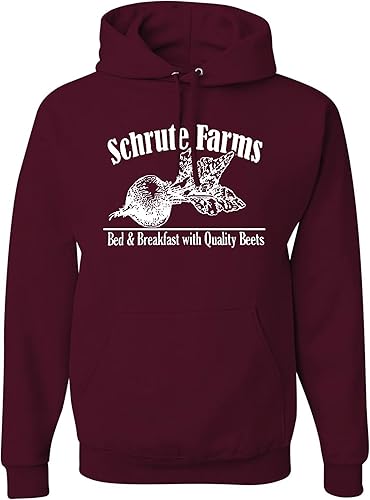 wild custom apparel Sudaderas con capucha para hombre Schrute Farms Pop Culture Graphic