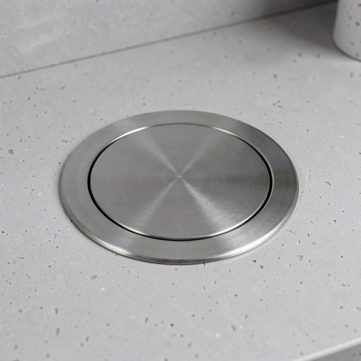 Built-in Trash Can Lid for Countertop Stainless Steel