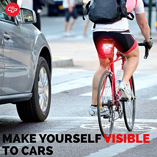 USB Rechargeable Bike Tail Light, Cycle Torch MicroBot LED Bicycle Taillight for City Commuters, Kids & Cyclists, Small Detachable Rear Bike Light Safety Red Bicycle Blinker