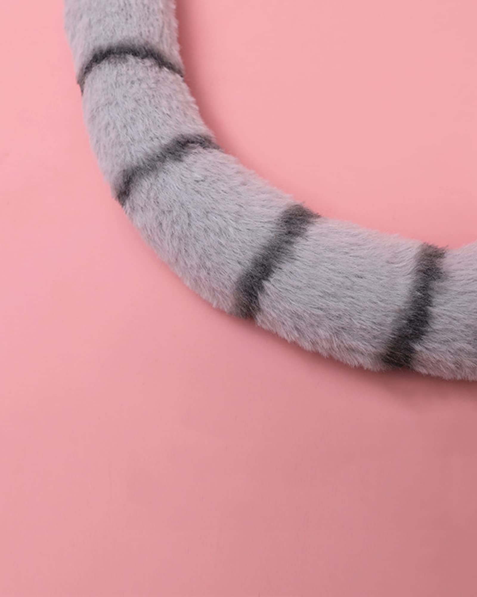 Lion/Lemur Ears and Tail Set - Bendable Tail, Ear Headband, Animal Cosplay Costume Accessories for Halloween Party (Lemur)