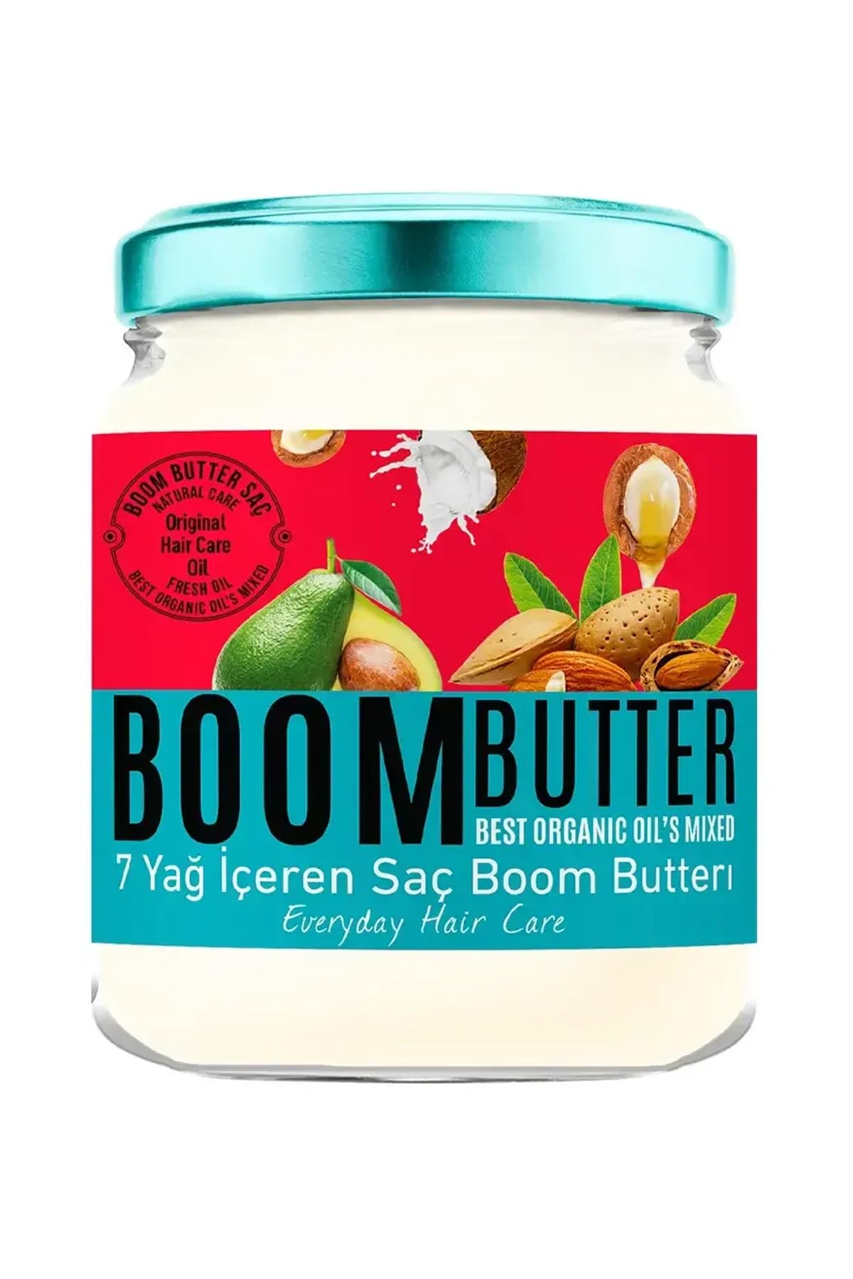 Boom Butter Saç Bakım Yağı, Yoğun Besleyici & Onarıcı, Kırılma Karşıtı & Saç Güçlendirici, Nemlendirici & Parlaklık Veren Bakım, 190 ML