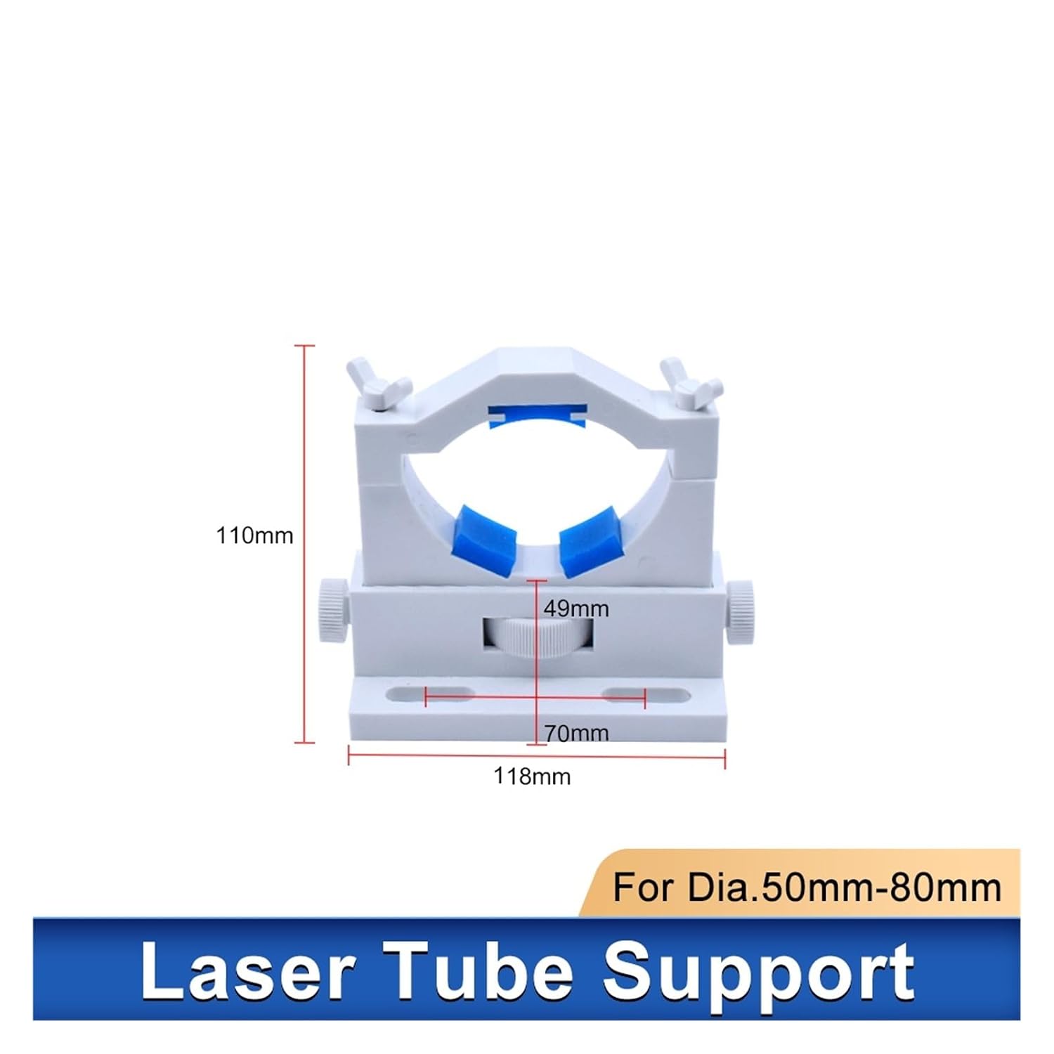 A Pair of CO2 Tube Holders, Adjustable Diameter 50-80mm