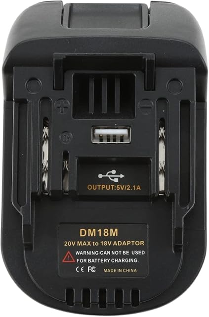 Yetaha DM18M Battery Adapter Compatible with Dewalt 20V Milwaukee 18V Lithium-ion Battery Convert to for Makita 18V BL1830 BL1840 BL1850 Li-Ion Battery Cordless Power Tools, with USB Charging Socket