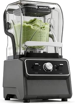 Silent Commercial Blender, Professional Quiet Blender for Smoothies, Heavy Duty Bar Mixer for Frozen Drinks, 1800W High Power with Sound Shield Enclosure, 68oz Pure Copper Motor
