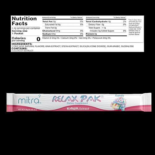 Miniatura 3 de MITRA-9 Kava Powder RelaxPak - Paquetes de polvo de extracto de Kandy Kava  Potenciador del estado de ánimo  A base de plantas  Promueve la calma y