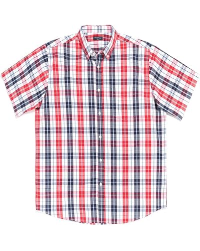 Double Pump Big And Tall Shirts For Men Short Sleeve Button Down Shirts From Size Xl(T) To 6Xl (T) Cotton(Dx02,4Xl) #TOP10