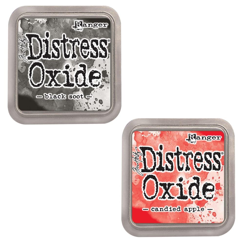 Kit 12 inchiostri Distress Oxide Ranger | effetto opaco | progettati da Tim Holtz | dimensioni ca. 7,6 x 7,6