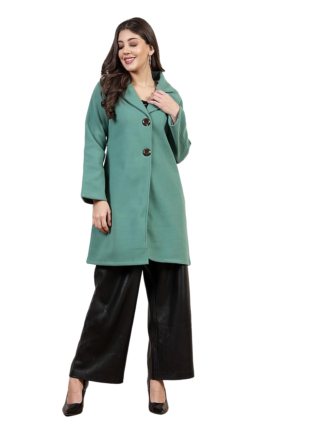 poshbery Green Black Flap Overcoat-picture-42
