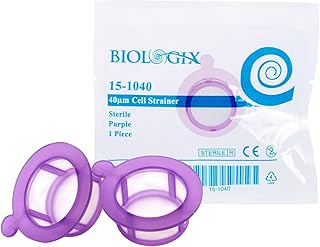 100PCS 40µm Cell Strainer Nylon Mesh Cell Screen Filter Handle, Sterile, Polypropylene Frame, 40µm Pore Size, Individually Wrapped