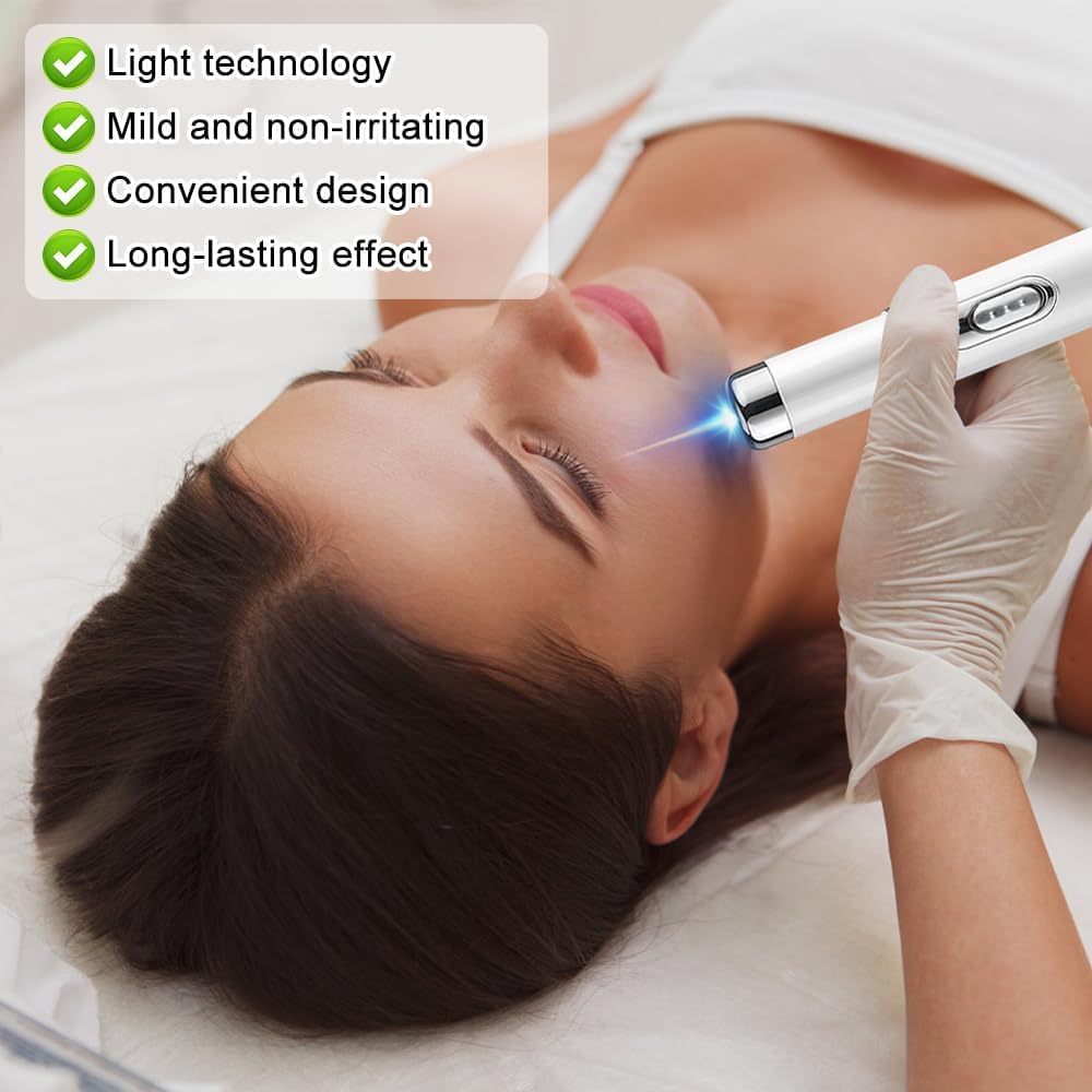 Penna laser non invasiva per la rimozione di lentiggini e verruche, penna laser per la crescita della pelle di viso e corpo, adatta per la rimozione di verruche, acne e nei