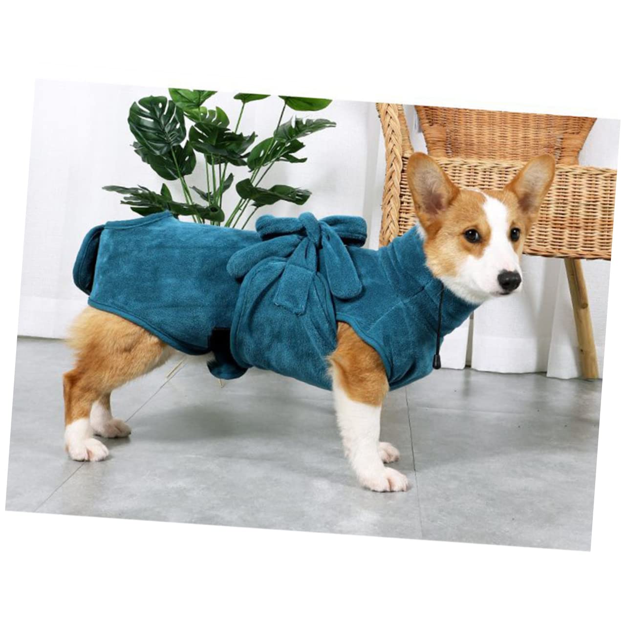 Angoily Accappatoio per Cani ad Asciugatura Rapida con Cintura Regolabile | Colore Verde, Nylon e Poliestere, per Cuccioli e Cani 2-15kg, Autunno e Inverno