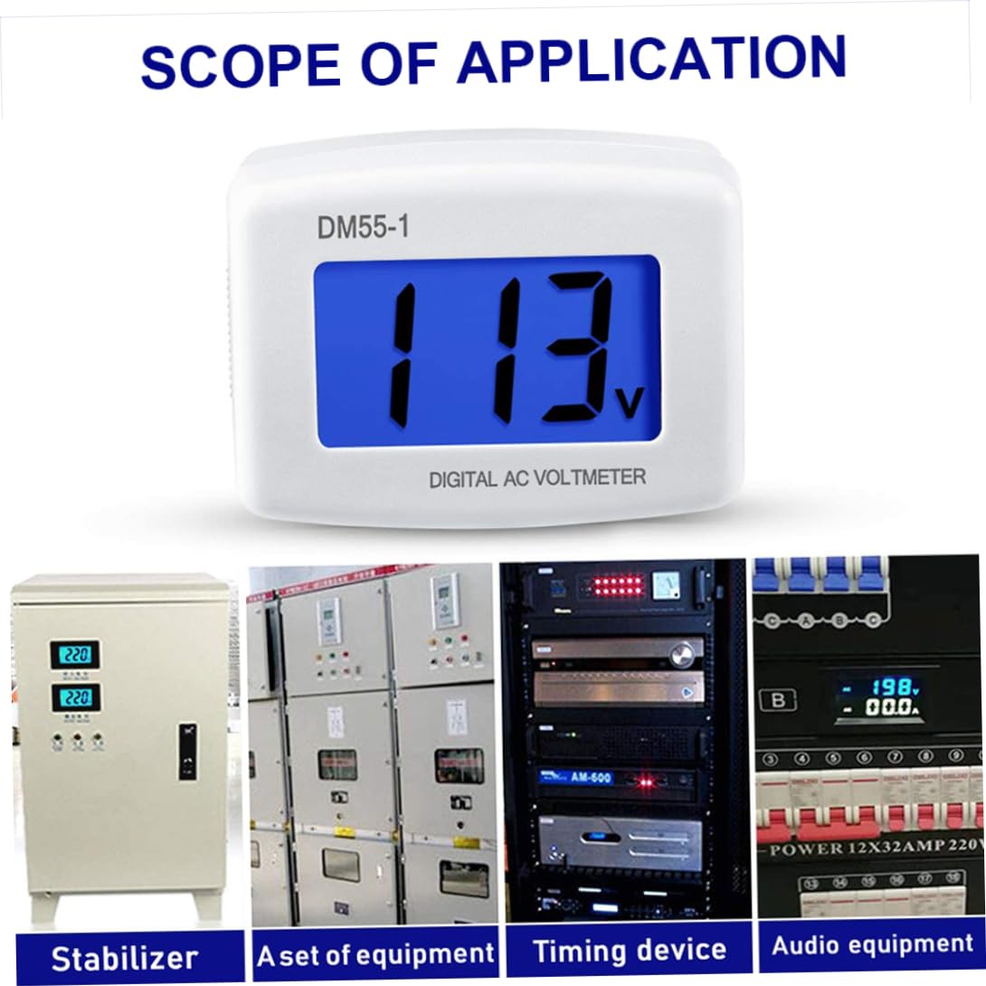 Digital Voltmeter Voltage Tester Gauge Meter Measuring Panel DM55-1 AC 80-300V LCD Display for Home Office 3PCS Voltage Gauge