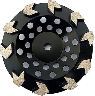 7 inch Diamond Grinding Cup Wheel Grit 30/35 Arrow Diamond Segment for Concrete Epoxy Glue Mastic Paint and Coating Removal 5/8-11 Thread
