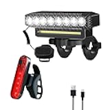 Rechargeable Waterproof Bicycle Headlight with Horn - 6 LED Modes, Ultra-Long Battery Life, Detachable Mountain Bike Light for Night Riding