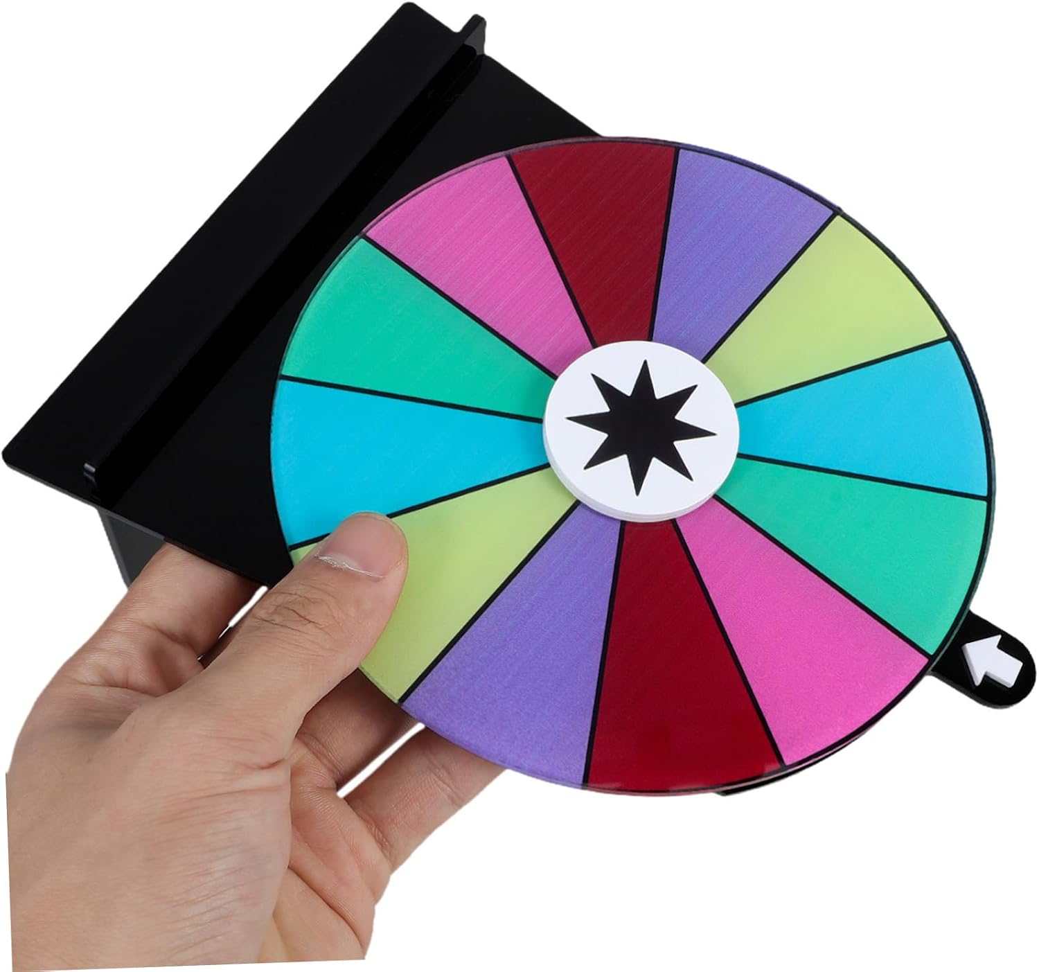 OUNONA Dry Erase Prize Wheel for Parties Acrylic Spinning Game Wheel with Stand 1 Piece Erasable Roulette for Weddings Fundraisers and Gatherings