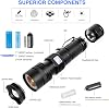 ASORT Rechargeable Led Torch Light Super Bright XHP70.2 LED 10000 Lumens Powerful Tactical Flashlights 5 Modes Zoomable Waterproof Pocket Handheld Torches for Camping（26650 Battery） [Energy Class A]