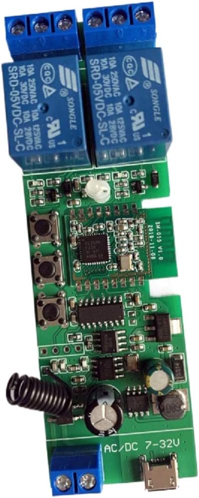 2 Channel 5V 12V ZigBee Smart Relay Switch,Adjustable Self Lock and Momentary Interlock Working Mode,Works with Tuya eWelink Zigbee Gateway, Alexa, Google Home (ZigBee Hub Required)