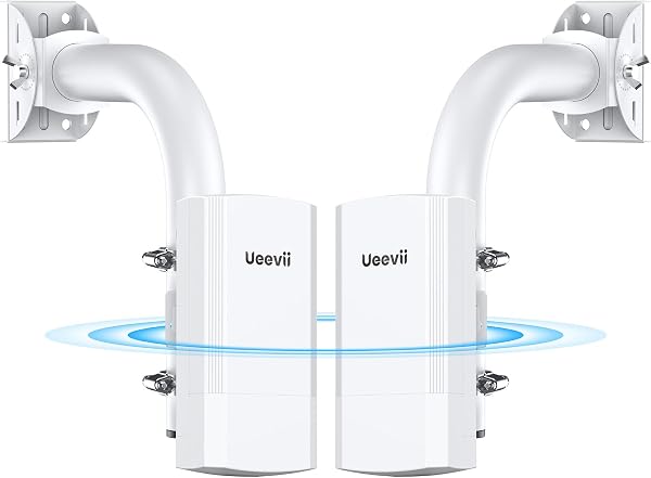UeeVii 5.8G Point to Point Wireless Bridge with 2 Brackets for Barn Garage