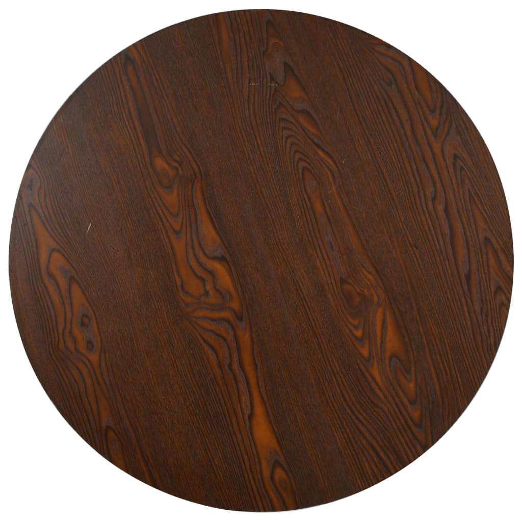 vidaXL Table de bistrot, meuble de salle à manger, bar, café, restaurant, décoration jardin, extérieur, terrasse avec planche ronde MDF marron foncé 80 cm