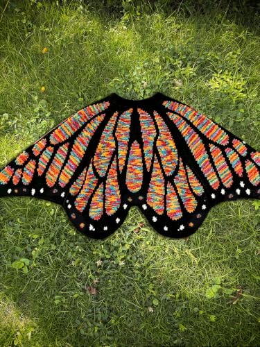 Image of Women's Monarch Butterfly Wing Cropped Cardigan Sweater Halloween Costume
