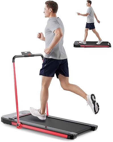 UREVO - Caminadora eléctrica plegable 2 en 1 para debajo del escritorio, 2.5 HP, máquina de correr eléctrica plegable para oficina en casa con