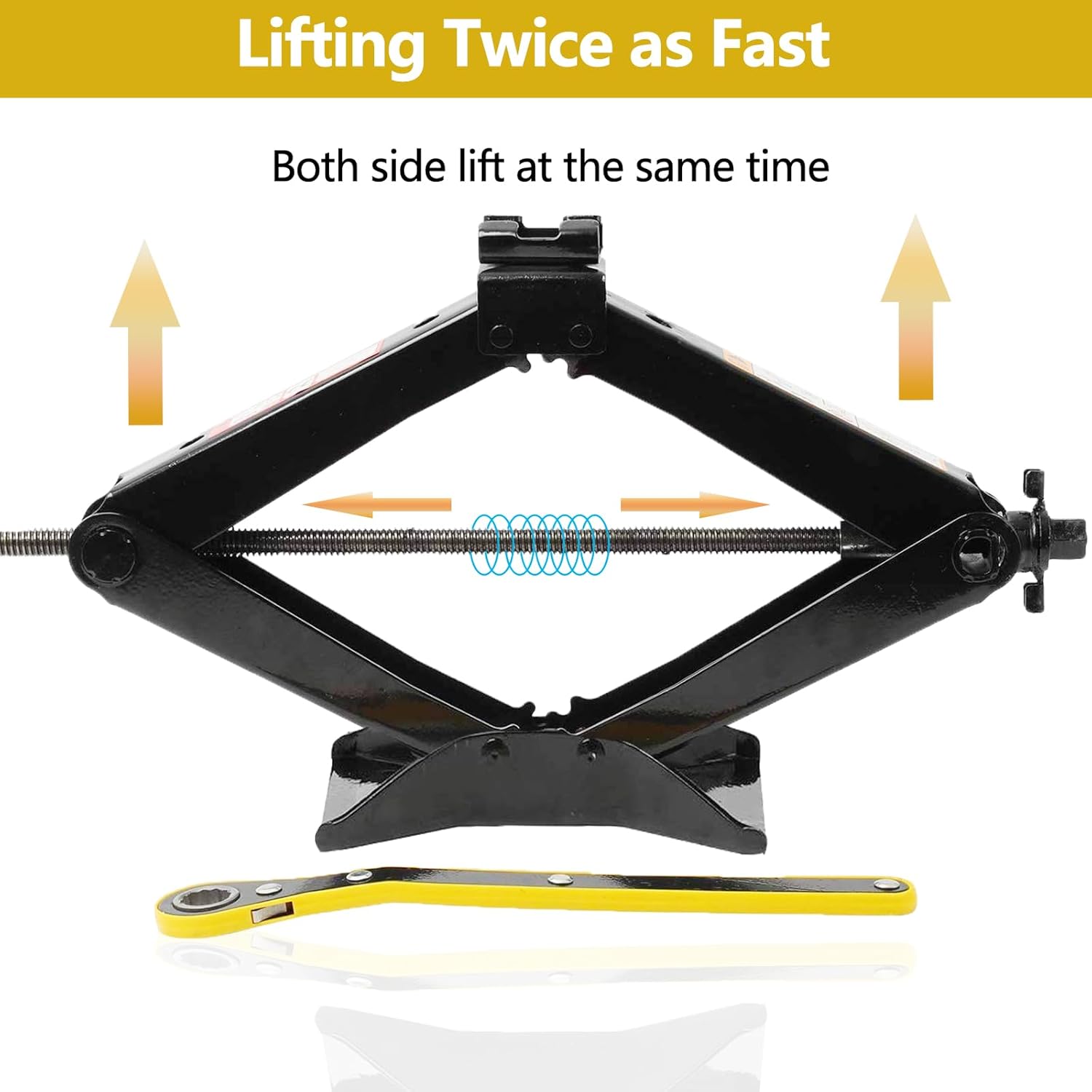Scissor Jack Max 3T (6614lb) Load Capacity, Heavy Duty Lifting Jack for Car with Hand Crank,Lift Range from 3.93" to 17.3"