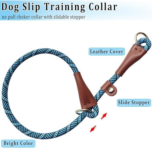 Miniatura 3 de YUCFOREN Collar para perro, collar redondo de entrenamiento de nailon sin tirones, con tapón deslizante, 13 x 20 pulgadas, 12 x 24 pulgadas