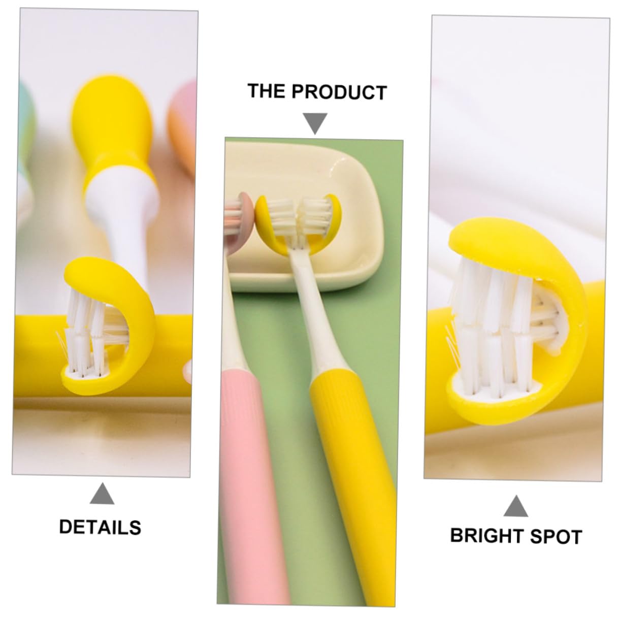 Zerodeko Spazzolino da Denti Manuale Lati per Adulti Pp Igiene Orale Spazzola per Pulizia Cura dei Denti Manico Curvo Design Avvolgente
