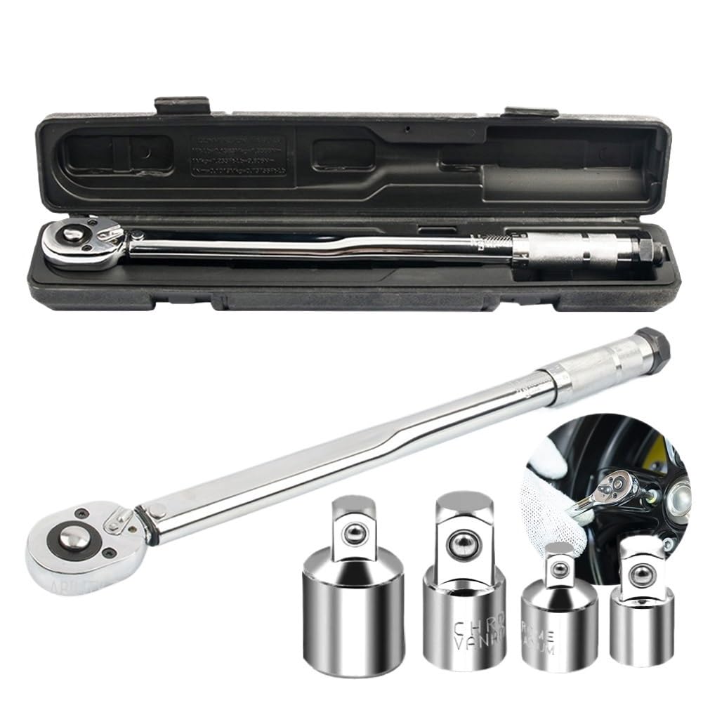 Set Brugole Chiave dinamometrica cricchetto Reversibile 3/8" 1/2", 5-210N.m preregolato preciso Chiavi A Brugola(10-210N.m Converter)