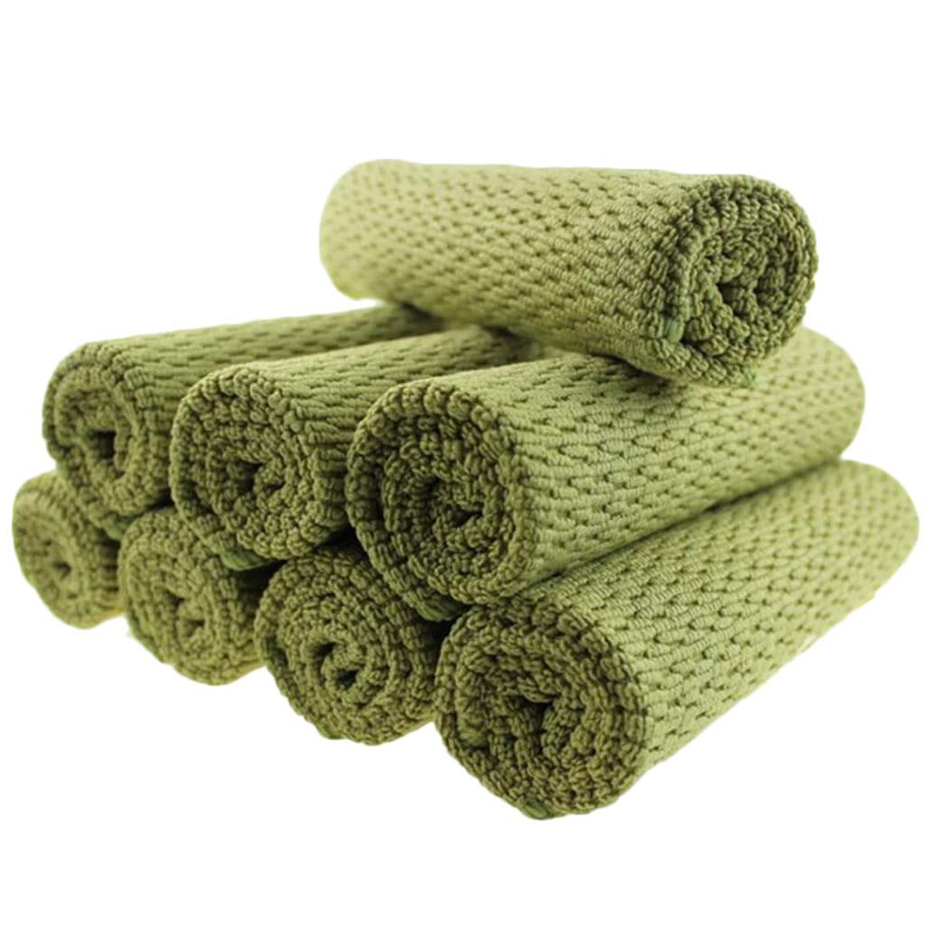 Paño de Limpieza de Microfibra, sin Pelusa, Altamente Absorbente, Multiusos, para Polvo y Limpieza Sucia, paño de Cocina (Color: D, tamaño: 8 Piezas) (Azul, Verde, Morado, Rojo, 8 Piezas)
